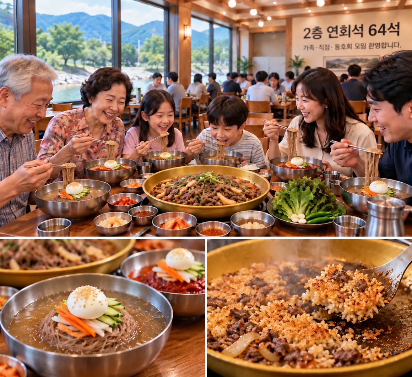 몽실면당 2층 연회석 64석 안내