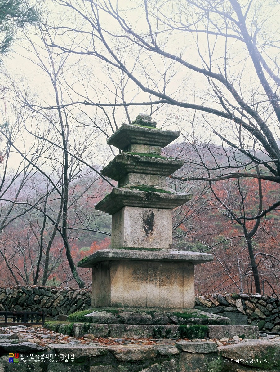 사나사 경내 양평 용천리 삼층석탑의 2016년 모습. 한국학중앙연구원 공공누리 제1유형 자료사진.